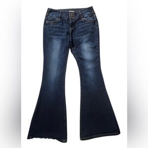 True Luck Stylish Dark Blue Flare Jeans